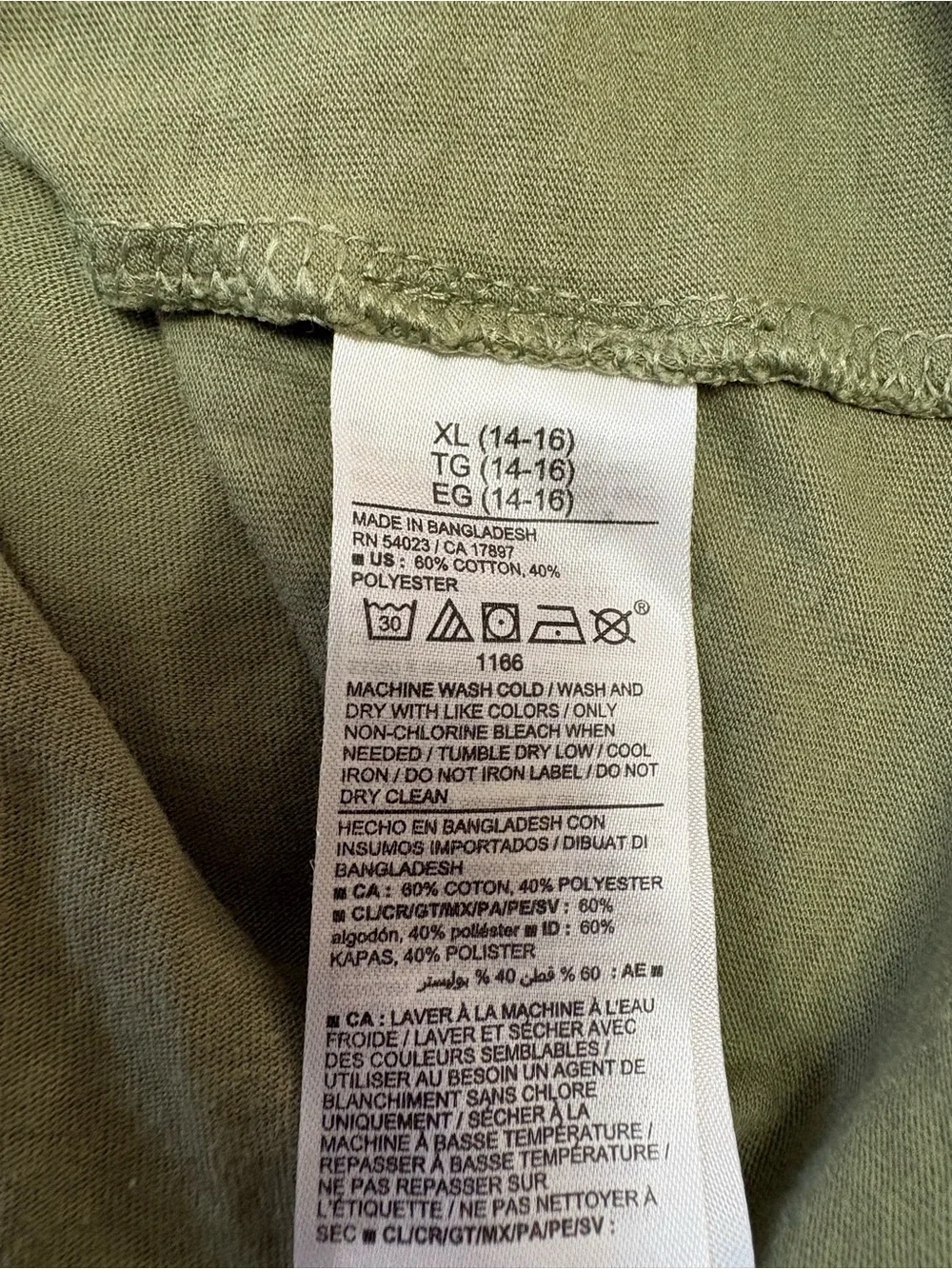 Old Navy boys Olive Green Long-Sleeve Crew Neck Shirt XL